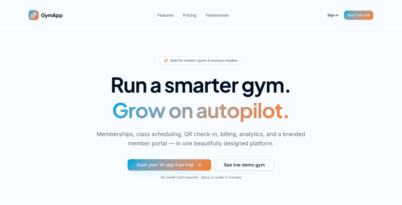 GymApp — Fitness & Gym Management SaaS